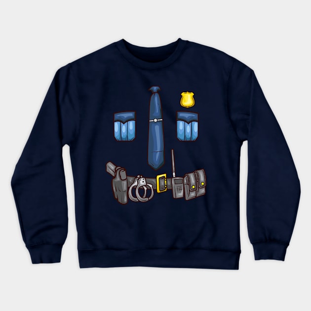 Police Officer Law Enforcement Policeman Uniform Costume Crewneck Sweatshirt by E